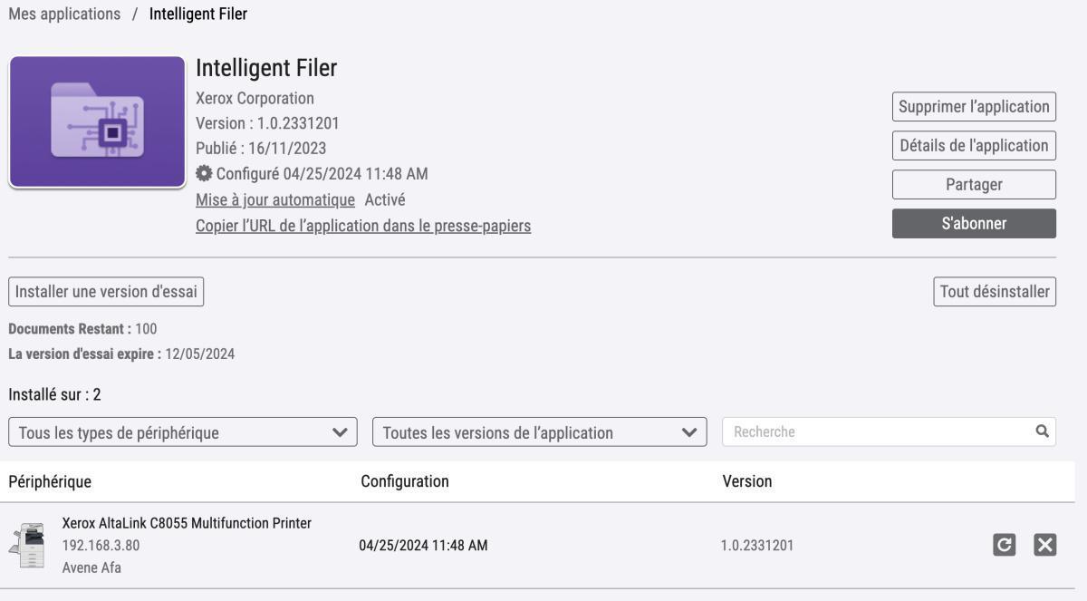 Installation / Utilisation Xerox Intelligent Filer