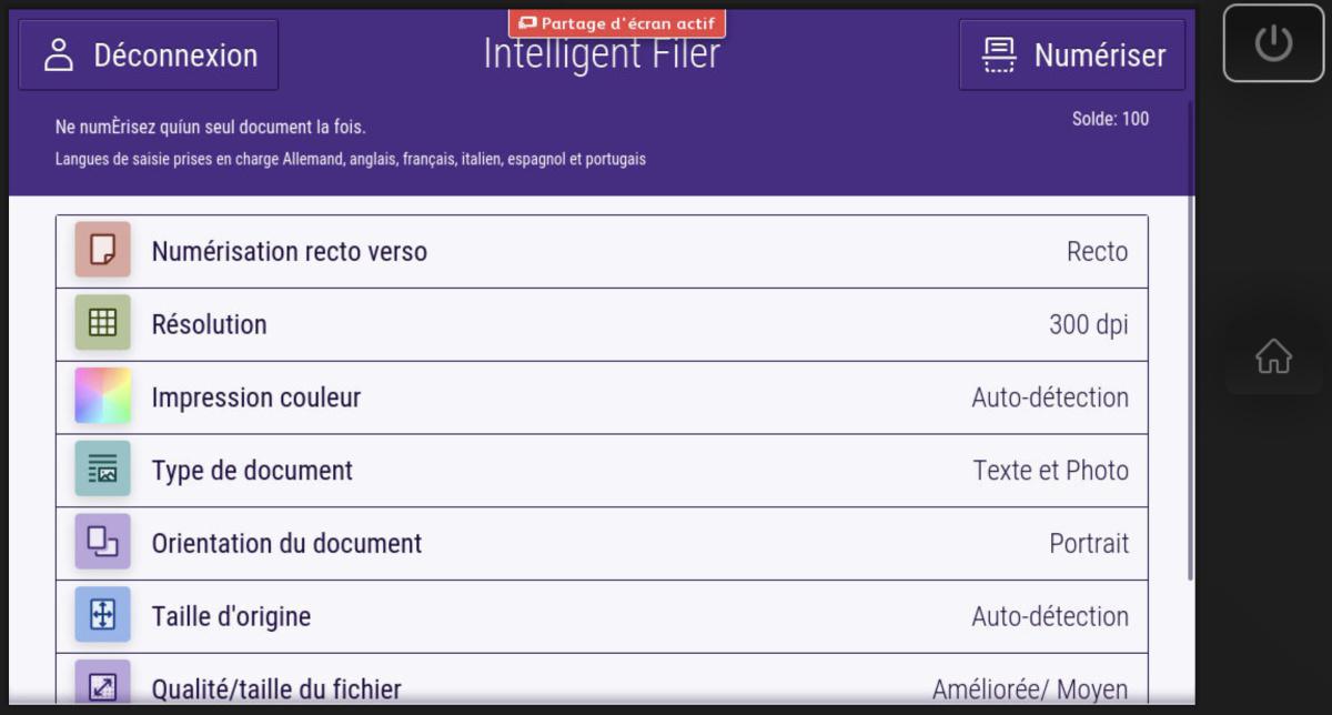 Installation / Utilisation Xerox Intelligent Filer