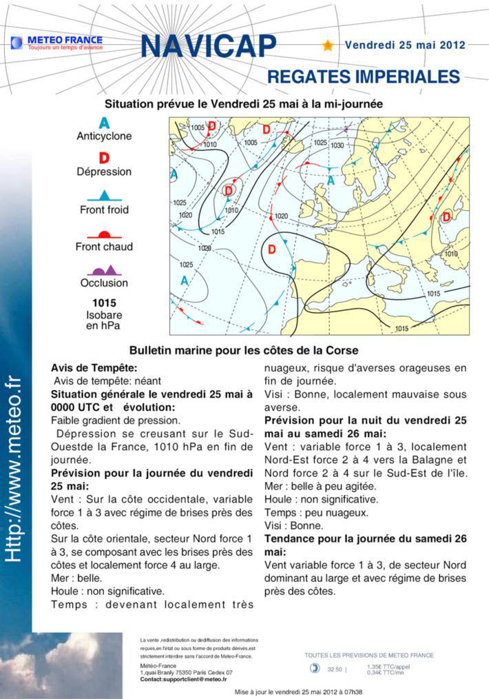 METEO DU VENDREDI 25 MAI