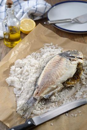 Poisson au gros sel