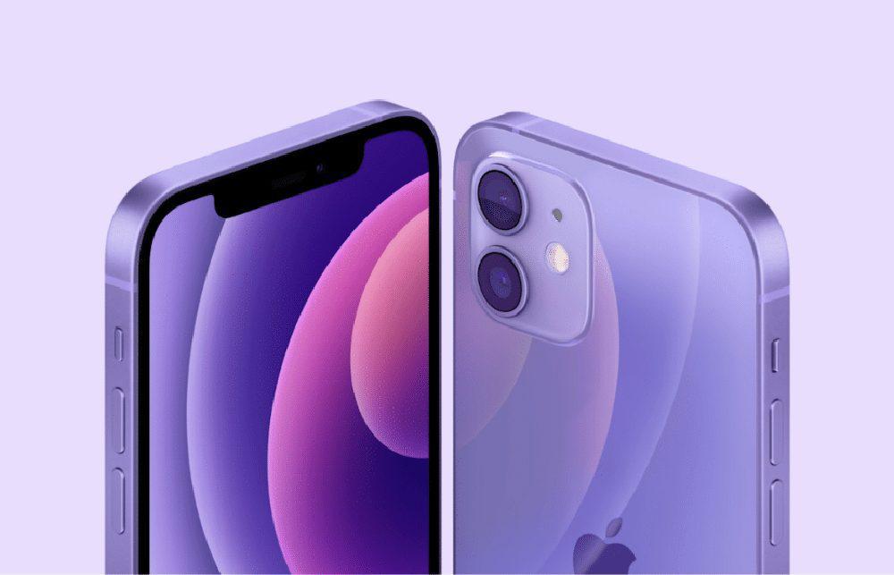 Apple lance l'iphone 12 en mauve lila