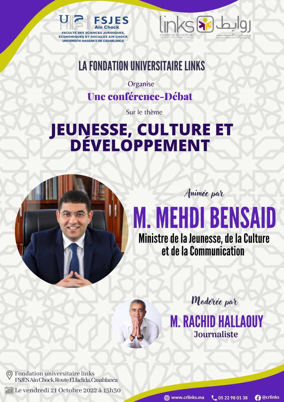 Conférence : Jeunesse, Culture et Développement