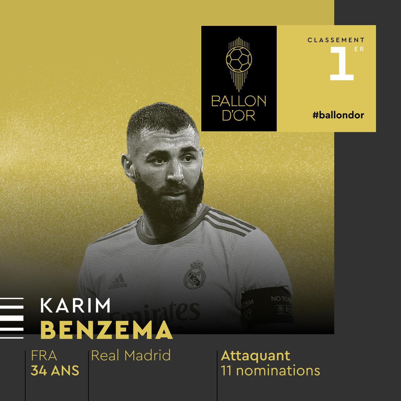 Ballon d'or 2022 : Le Sultan Benzema intronisé..