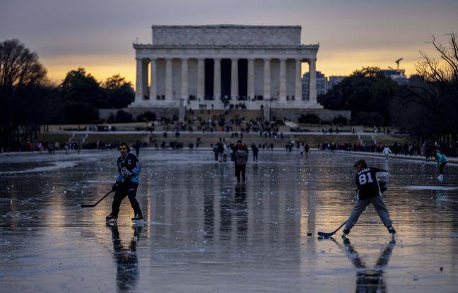 Etats-Unis : Le miroir d’eau de Washington transformé en patinoire 