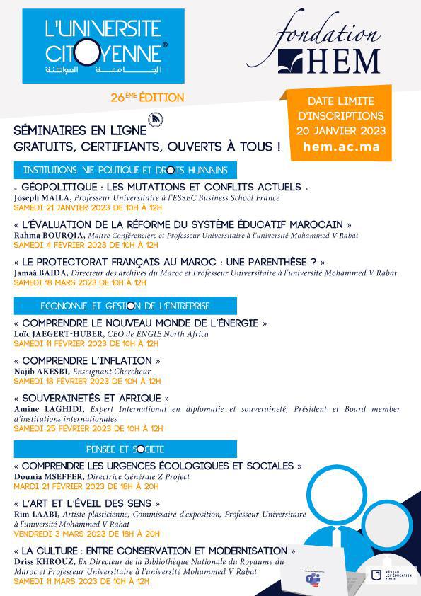 L’Université Citoyenne® : une 26ème édition en phase avec les nouveaux enjeux géopolitiques mondiaux