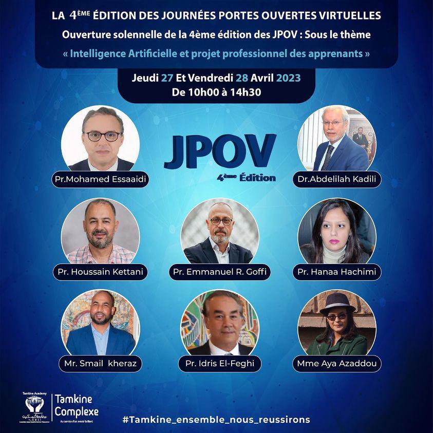 4ème édition des JPOV : Sous le thème «Intelligence Artificielle et projet professionnel des apprenants»