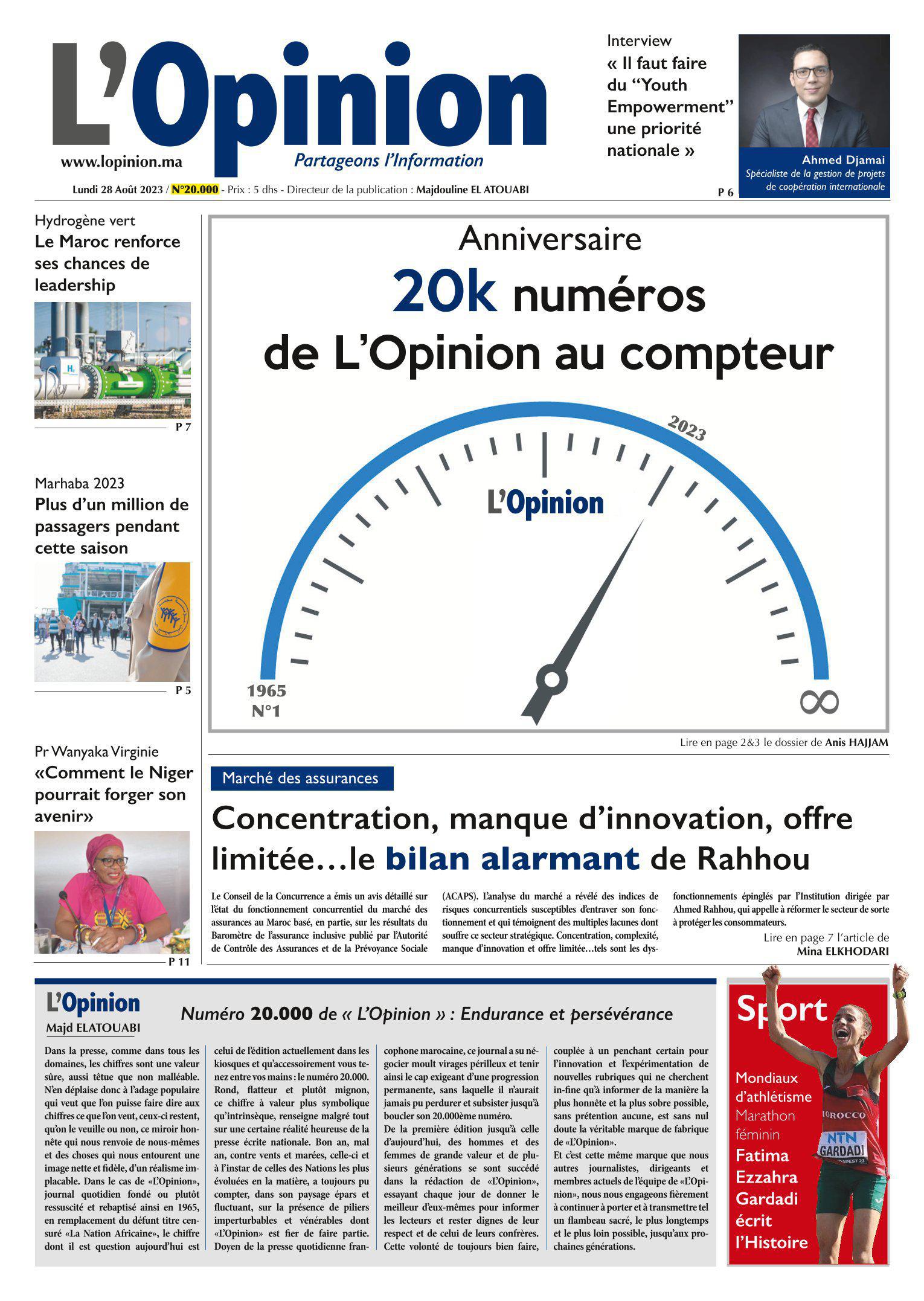 L'Opinion a 20000 numéros au compteur