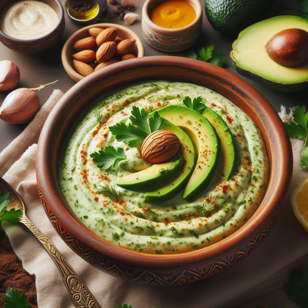 Crème onctueuse de persil et avocat d'un Marrakechi