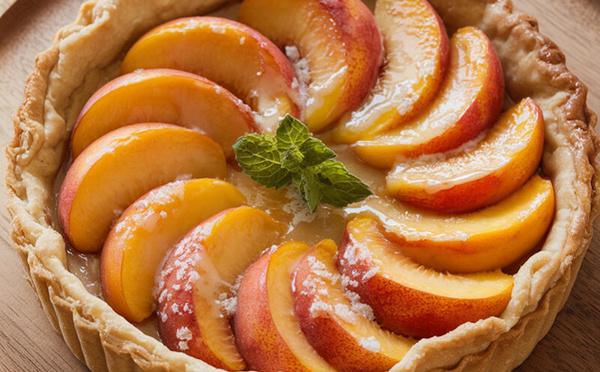 Cette tarte fine aux pêches et fromage blanc va devenir ton rituel d’été