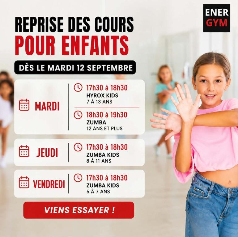 Planning des cours pour enfants 