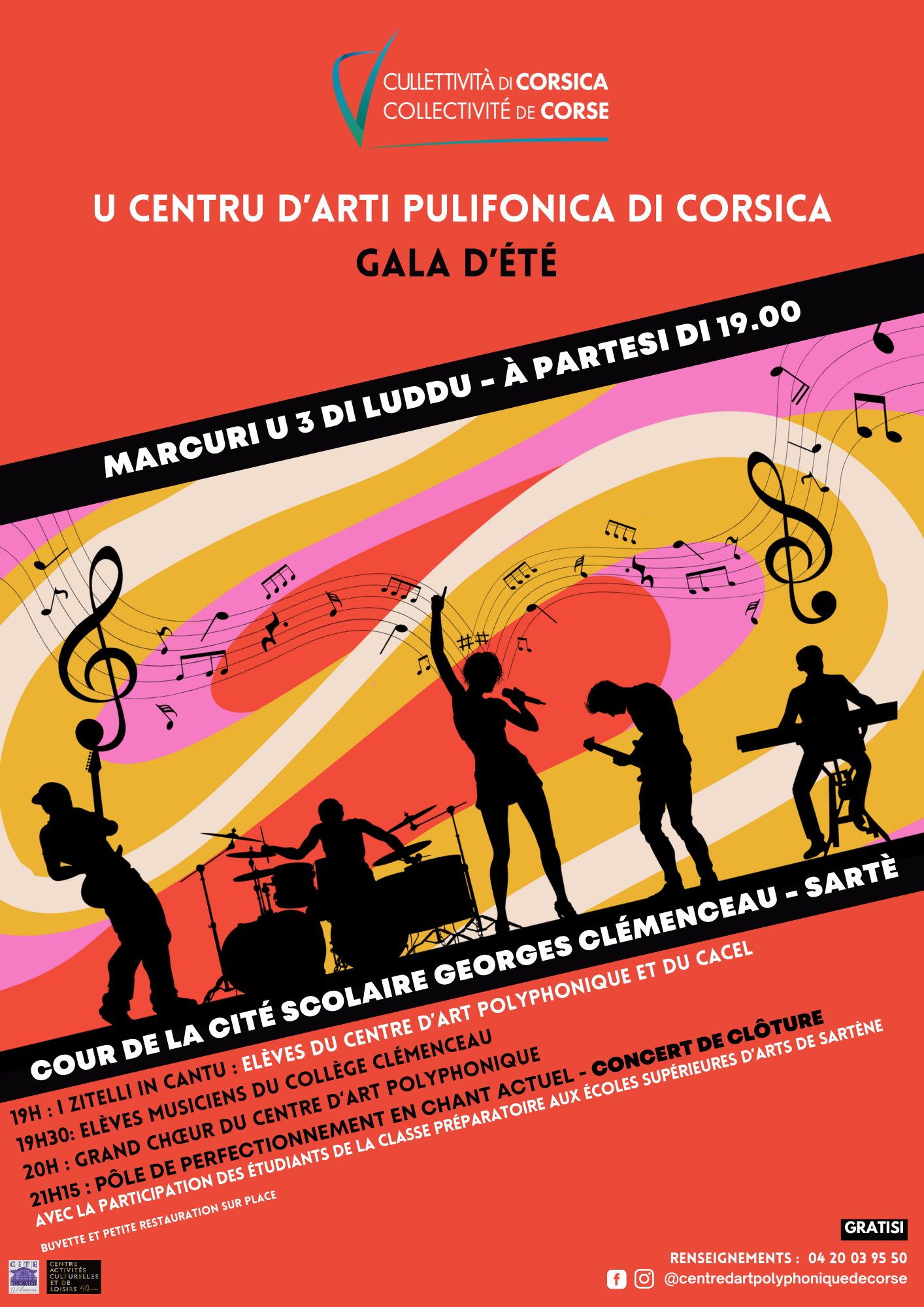Retour en images sur le Gala d’été du centre d’art polyphonique de Corse qui s'est déroulé le mercredi 3 juillet dans la cour de la cité scolaire Georges Clémenceau à Sartè