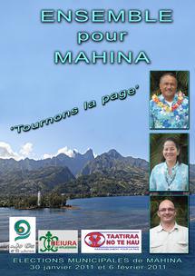 Profession de foi du Hono Tahi No Mahina, "Ensemble pour Mahina"