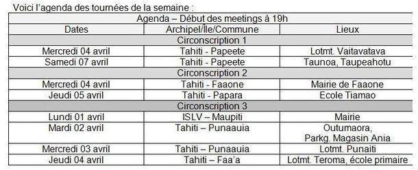 TAVINI: programme des meetings en faveur de Hollande