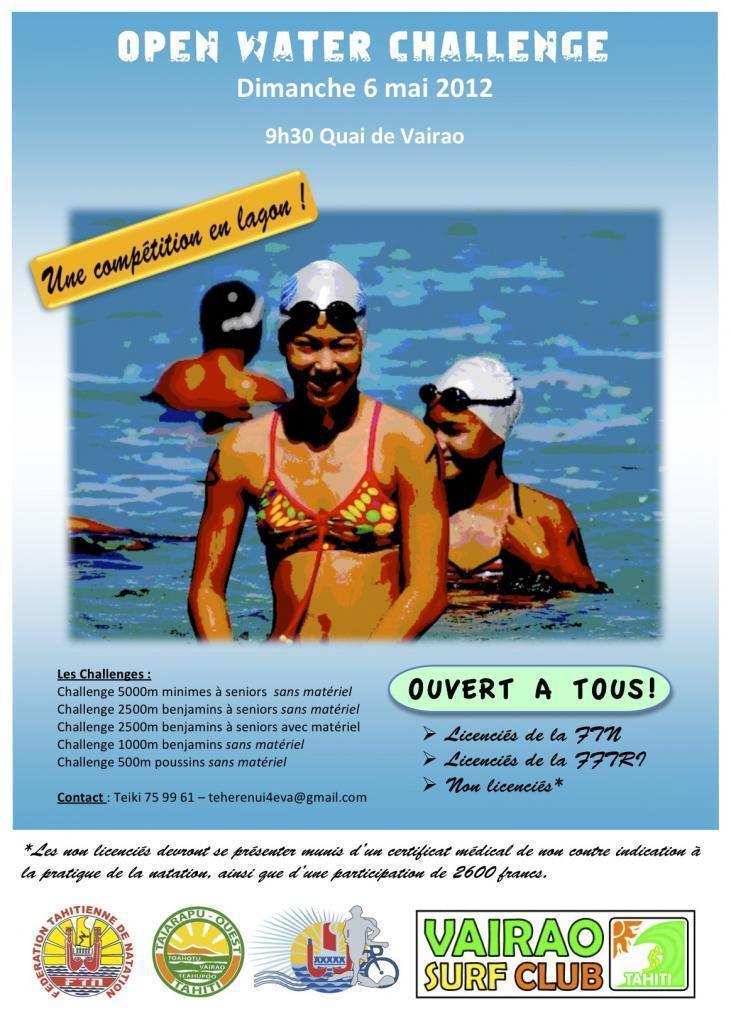 Deuxième étape de l'Open Water Challenge, à Vairao le 06 mai