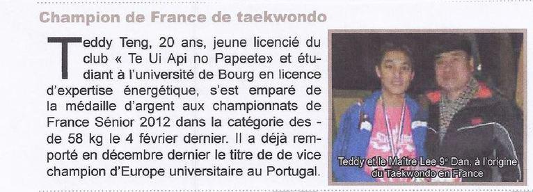 Championnat de France de TAEKWONDO: les benjamins et les minimes polynésiens partent pour Orléans