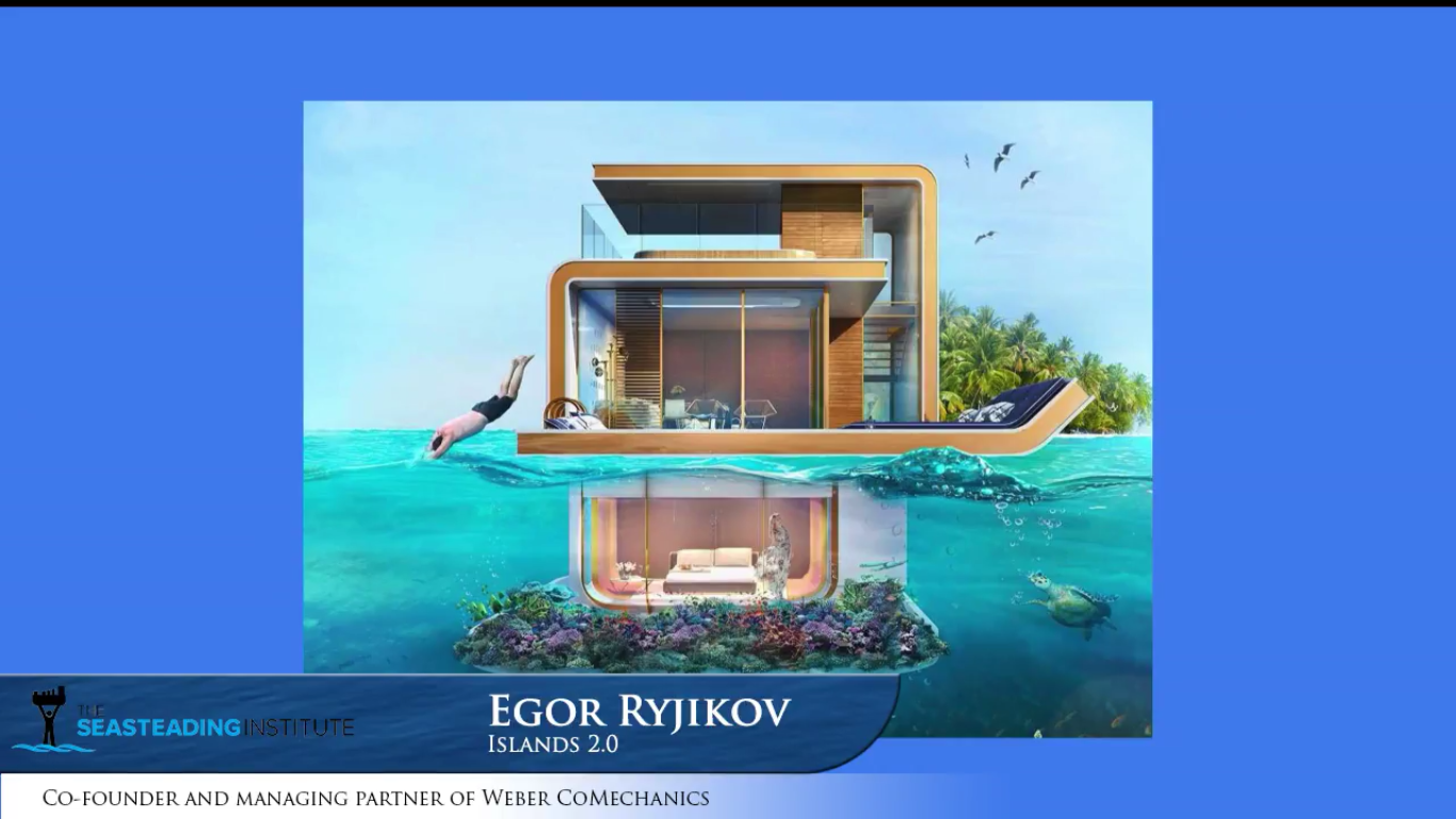 Vu d'artiste d'un module d'habitation d'une île flottante plus large, dont elle pourrait se détacher