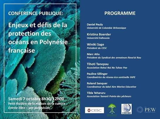 Une conférence sur la protection de notre océan ce samedi