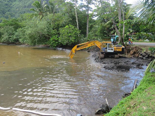 Les travaux ont été effectués dans la baie de Opunohu.