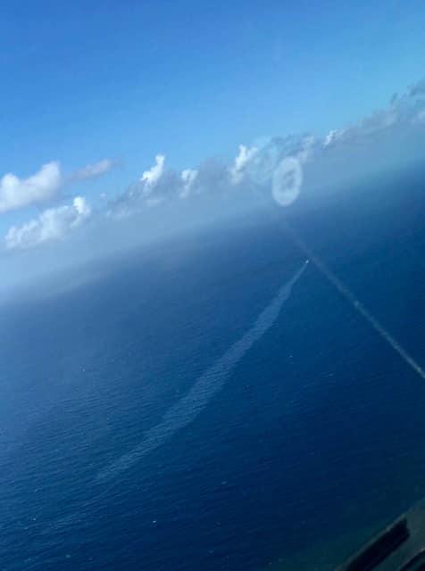 La suspicion de pollution avait été signalée au JRCC Tahiti le 12 mai par les équipages de vol commerciaux. (Photo Facebook)