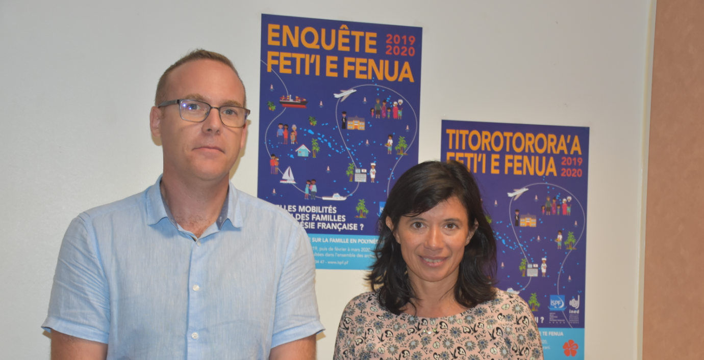 Nicolas Prud'homme, directeur de l’Institut de Statistiques de Polynésie française et Magda Tomasini, directrice de l’Institut national d’études démographiques.