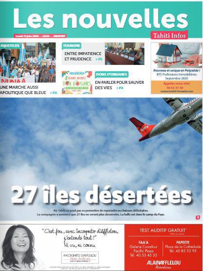 Cliquez sur la Une pour lire le journal