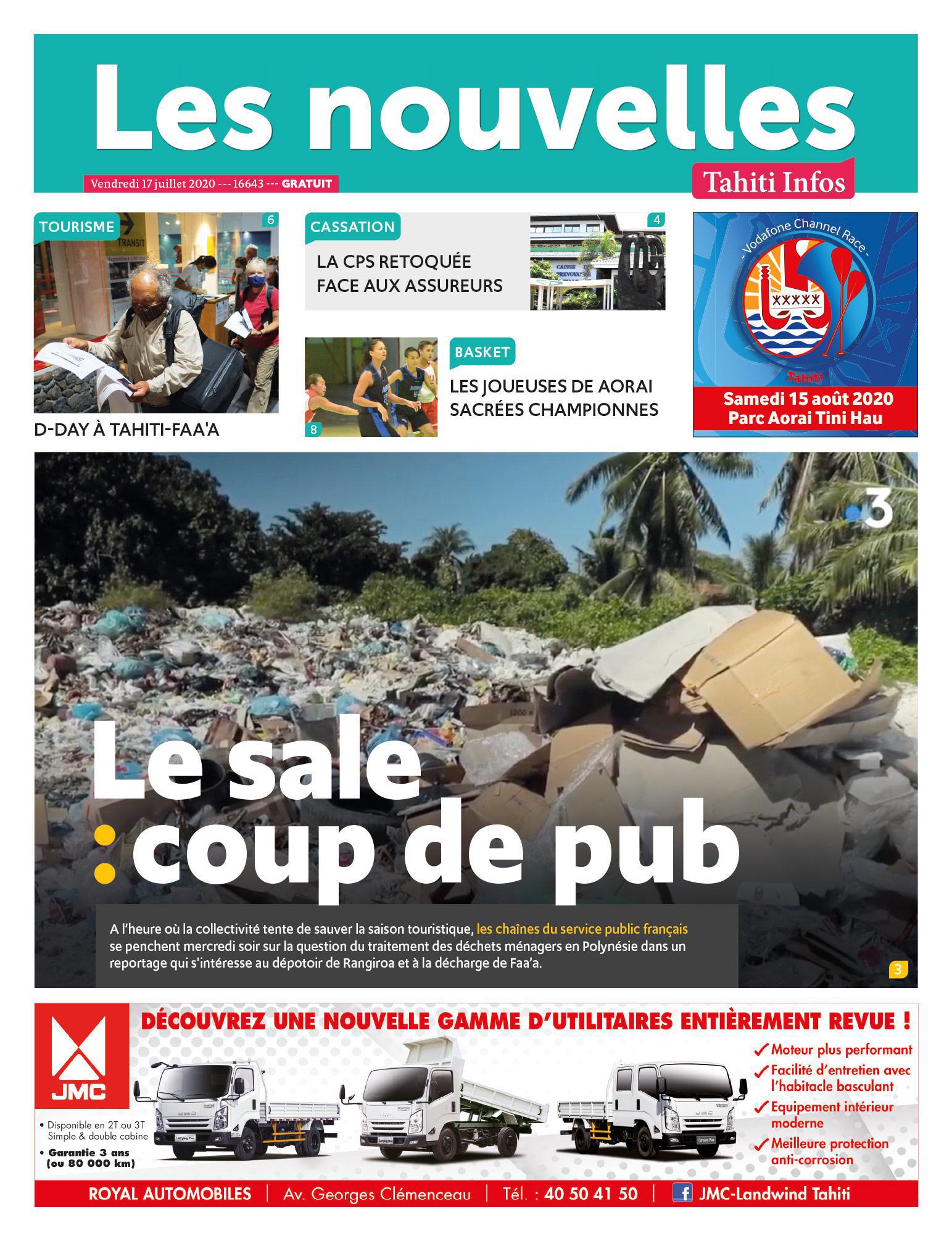 Cliquez sur la Une pour lire le journal
