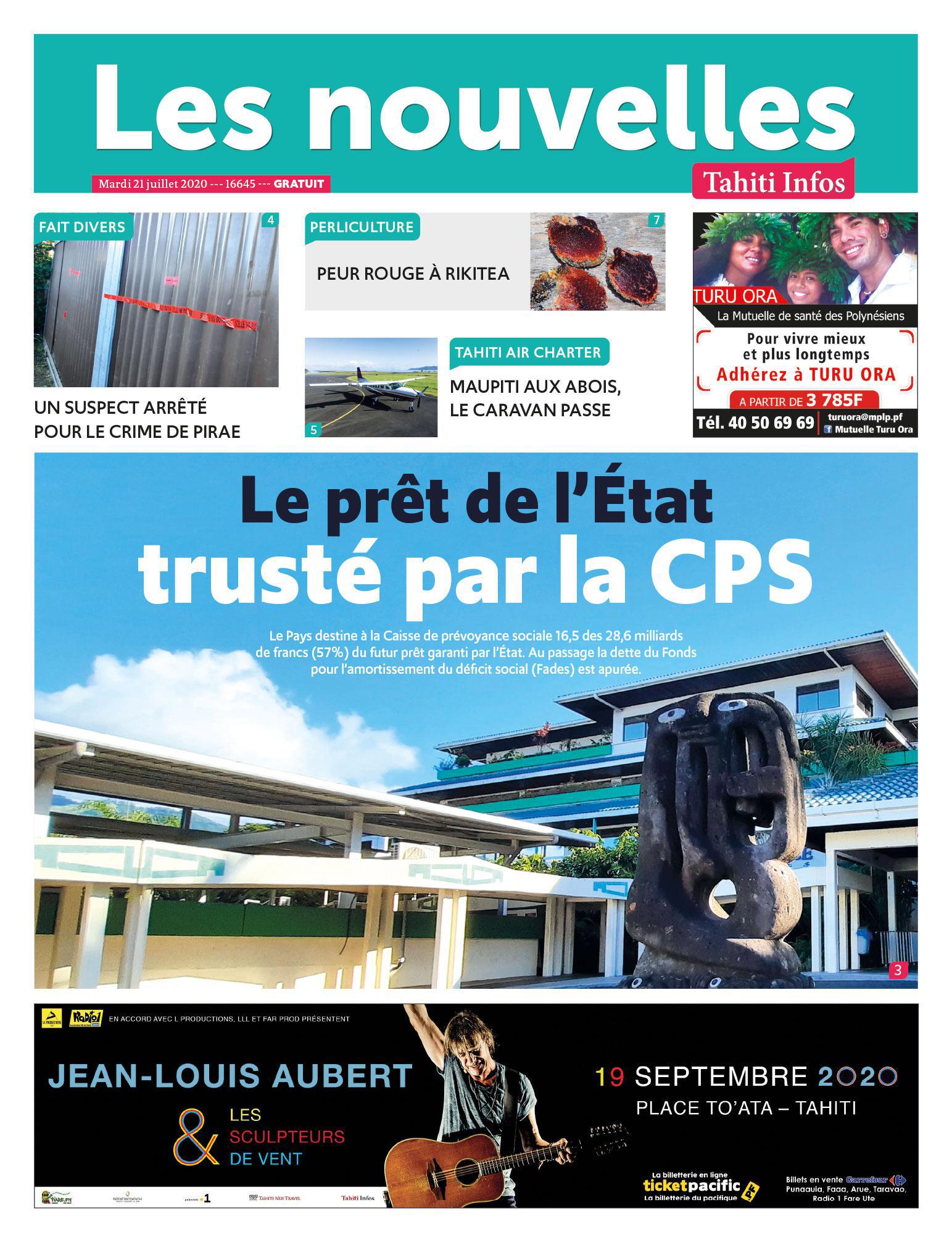 Cliquez sur la Une pour lire le journal