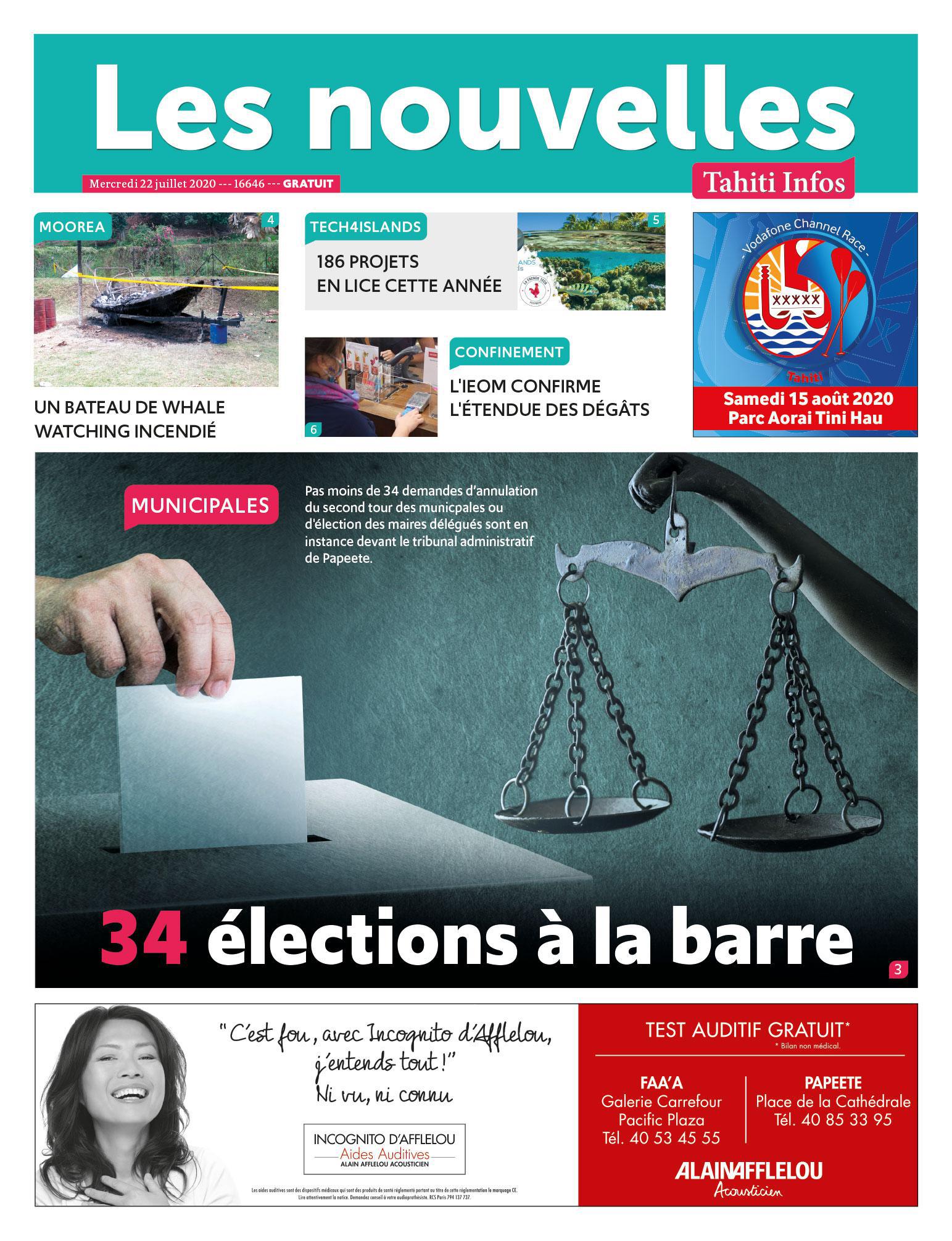 Cliquez sur la Une pour lire le journal