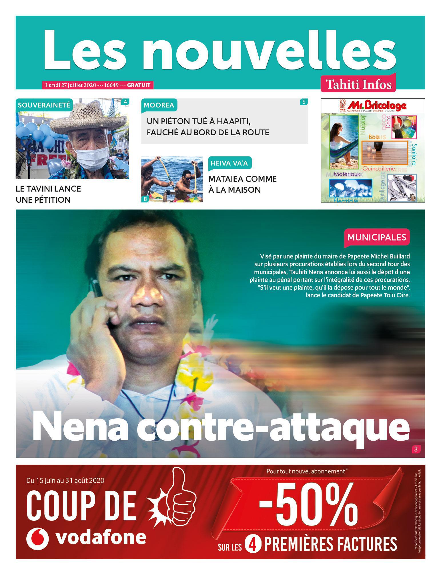 Cliquez sur la Une pour lire le journal
