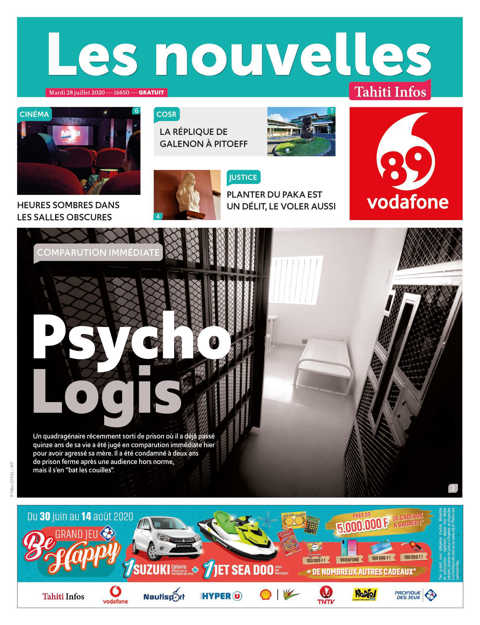 Cliquez sur la Une pour lire le journal