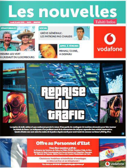 Cliquez sur la Une pour lire le journal