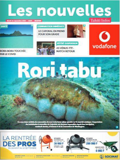 Cliquez sur la Une pour lire le journal