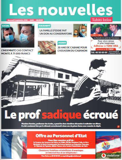 Cliquez sur la Une pour lire le journal