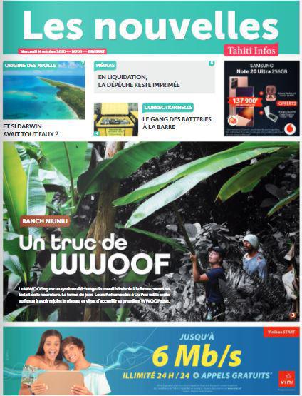 Cliquez sur la Une pour lire le journal