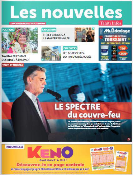 Cliquez sur la Une pour lire le journal