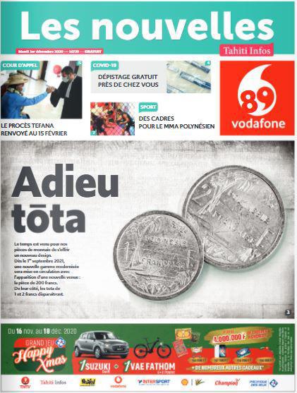 Cliquez sur la Une pour lire le journal