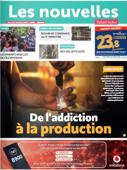 Cliquez sur la Une pour lire le journal