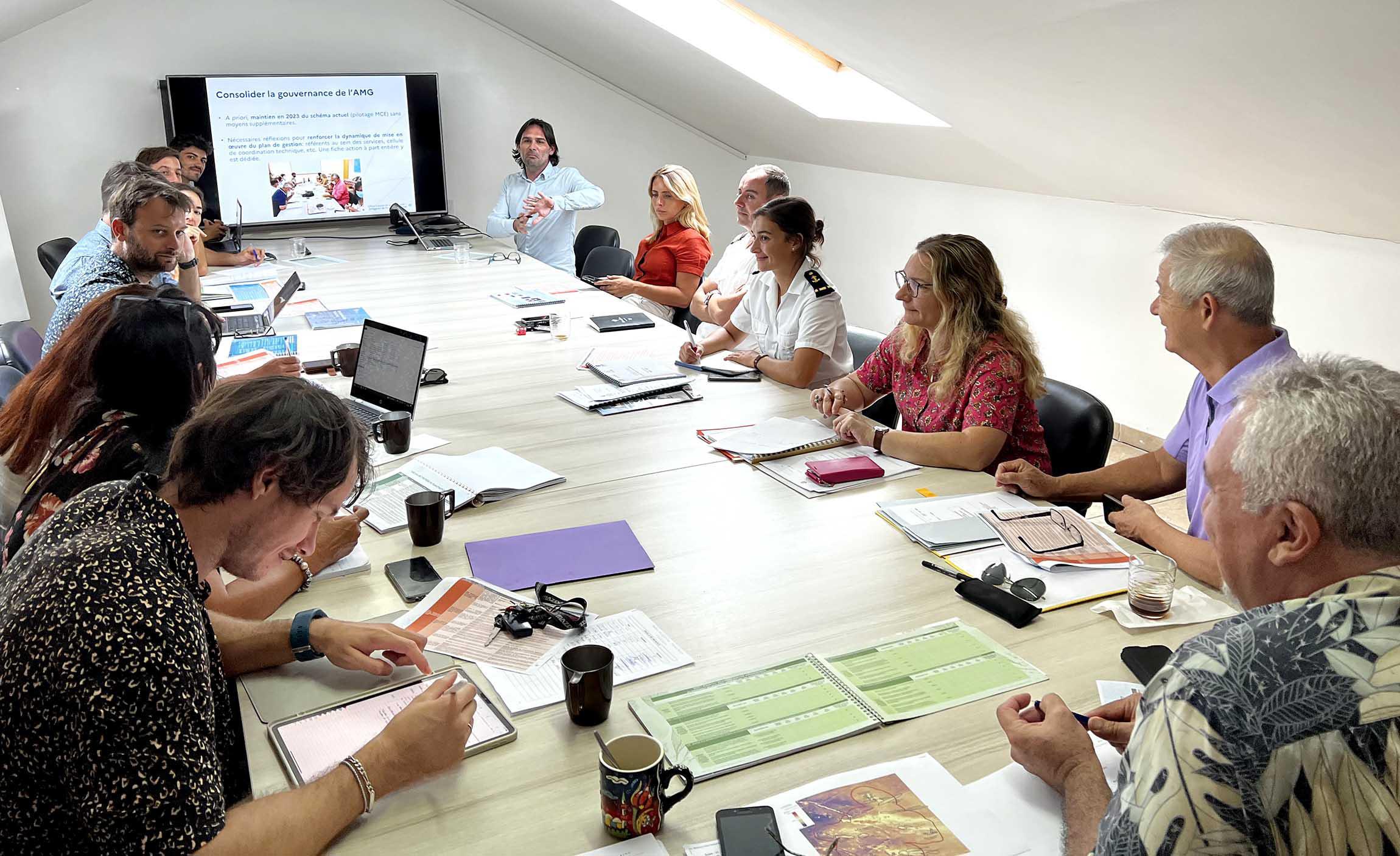 Réunion du conseil de gestion de l'aire marine gérée à Papeete mercredi. Crédit photo : présidence.