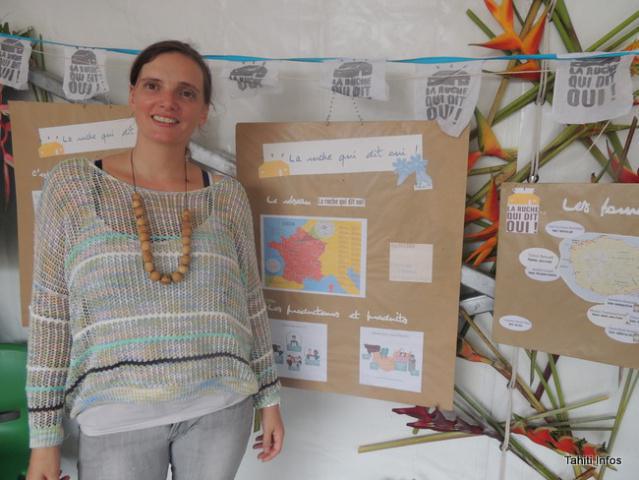 Audrey Lachaud, lors du premier marché des produits du terroir en décembre à Papeete