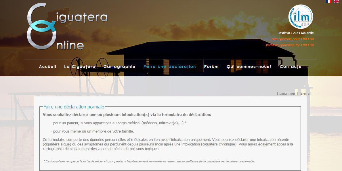 Un site internet dédié à la ciguatera