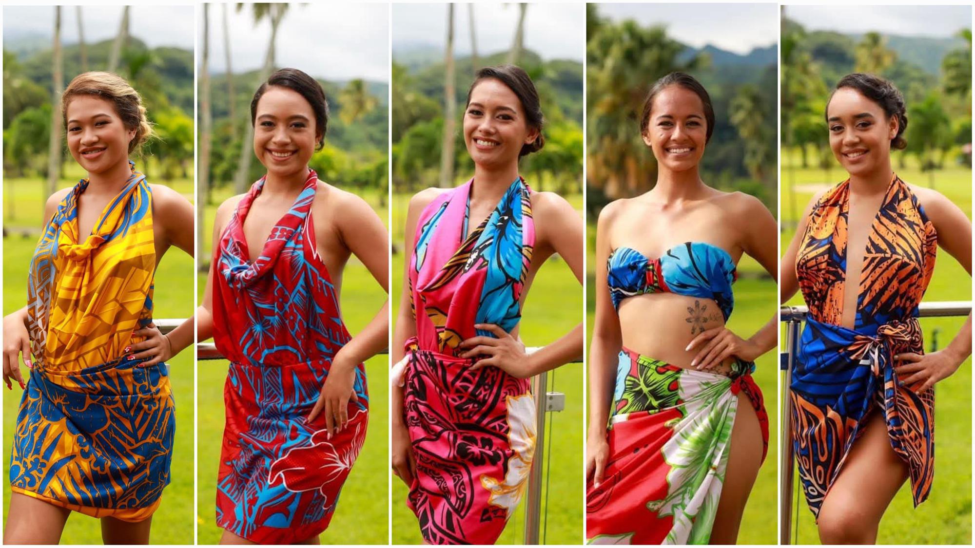 Les candidates à Miss Papara 2025 : 1. Kahealani Peretia ; 2. Samcyale Mahai ; 3. Teumere Shan ; 4. Maggy Dury ; 5. Waitea Lucas (Crédit : Facebook/Miss Papara).