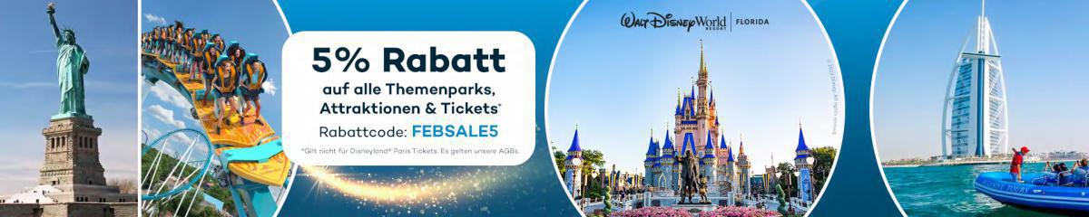 5% Rabatt auf alle Tickets - Nur im Februar! 5% Rabatt auf alle Tickets - Nur im Februar!