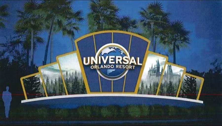 Universal Orlando beantragt Genehmigung für neue auffällige Eingangsschilder Universal Orlando beantragt Genehmigung für neue auffällige Eingangsschilder