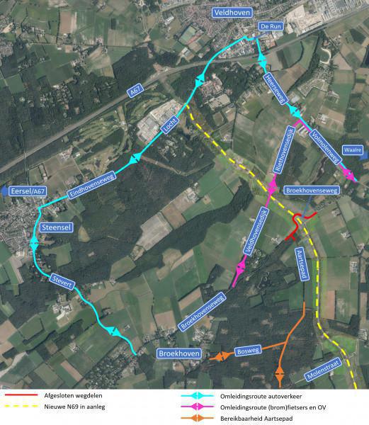 Broekhovenseweg ter hoogte van N69 afgesloten van 3 t/m 28 mei Broekhovenseweg ter hoogte van N69 afgesloten van 3 t/m 28 mei