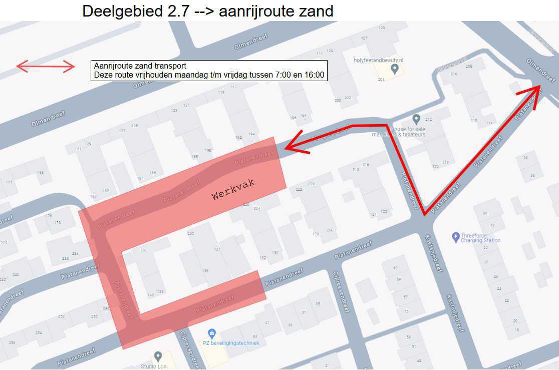 Aanrijroute Platanendreef Aanrijroute Platanendreef