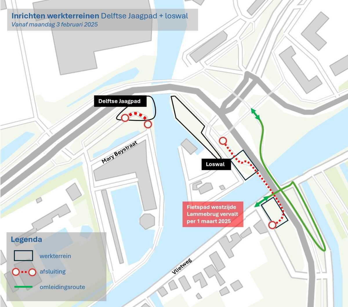 Inrichting werkterreinen Delftse Jaagpad + loswal Inrichting werkterreinen Delftse Jaagpad + loswal