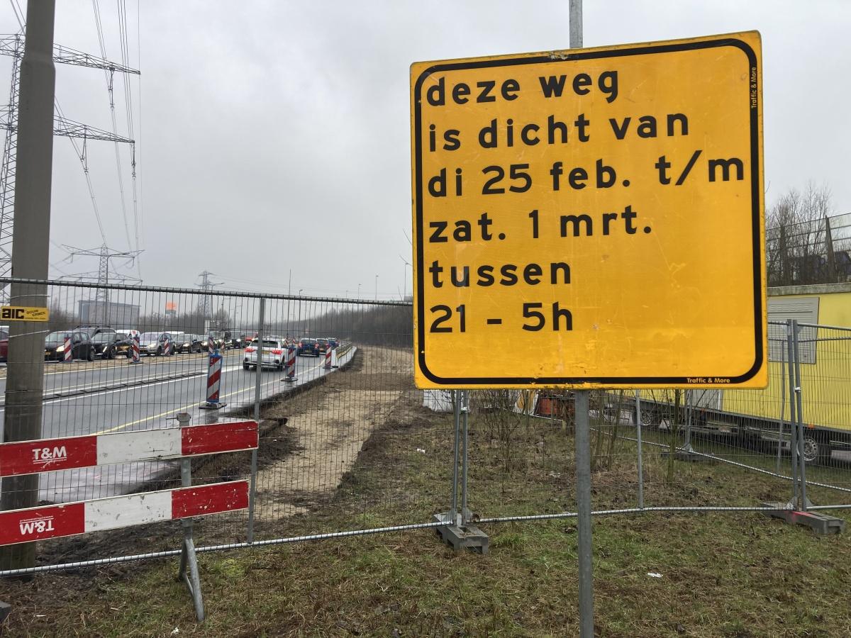 Nachtafsluitingen Verlengde Stellingweg 25 t/m 28 februari