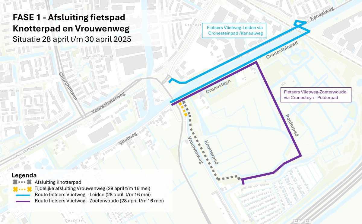Afsluiting Vrouwenweg 28 april t/m 16 mei