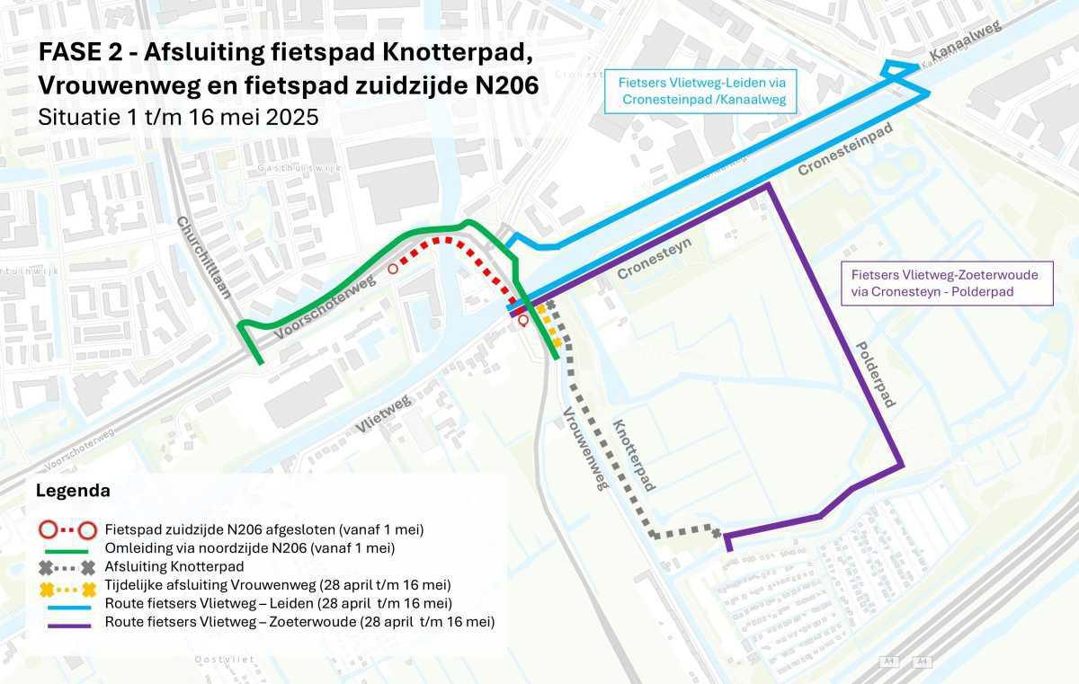 Afsluiting Vrouwenweg 28 april t/m 16 mei