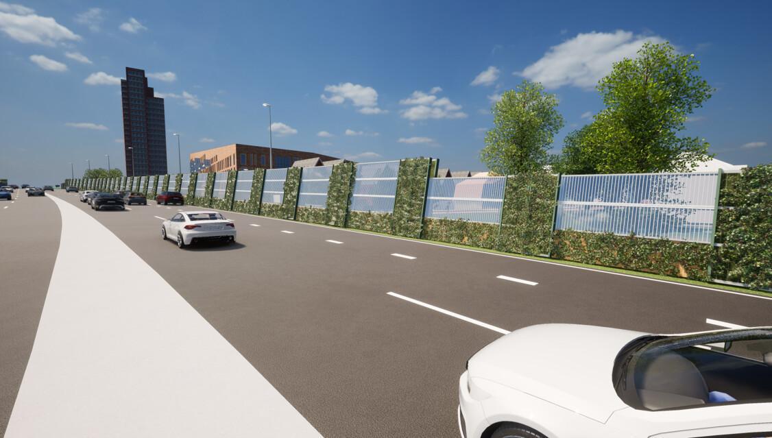 Start bouw geluidsscherm Den Uylweg